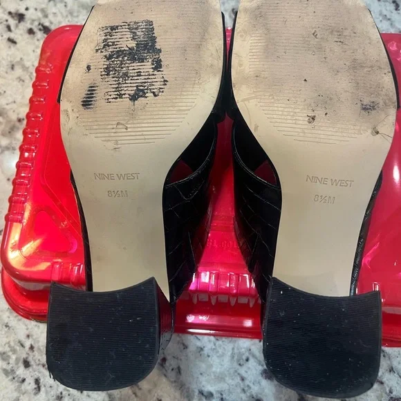 Nine West Black croc sandals - Picture 6 of 7